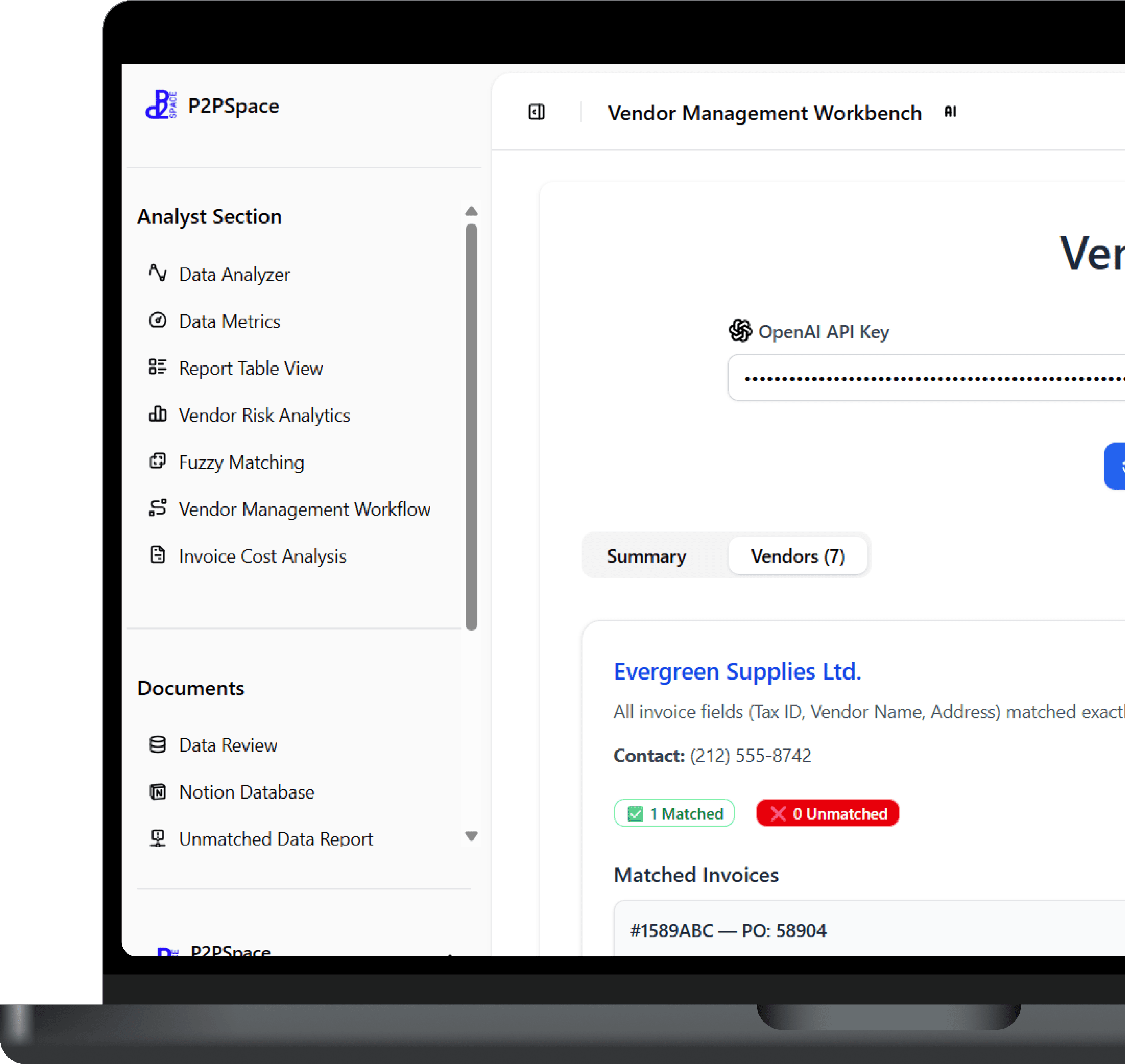 AI Vendor Management Dashboard